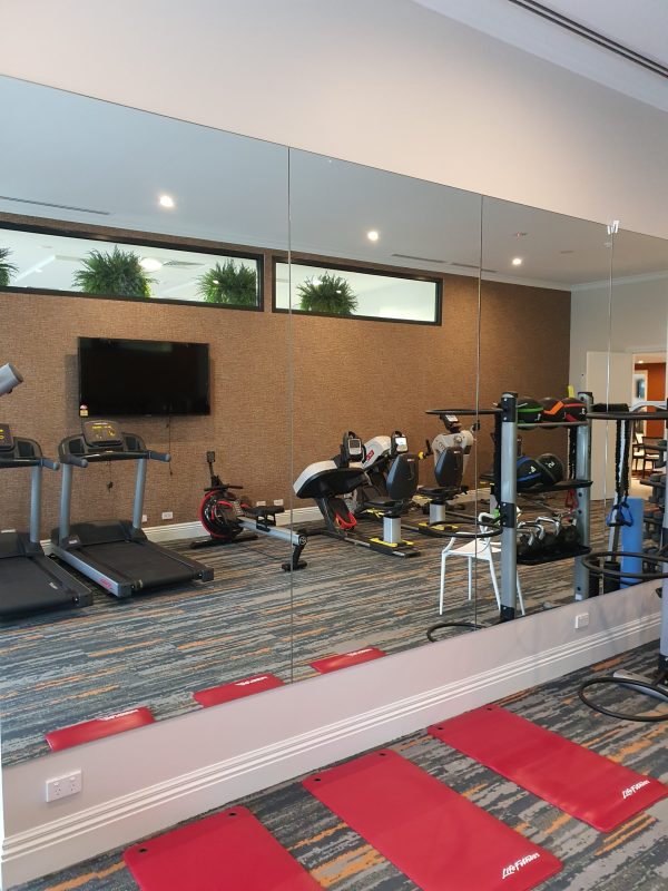 home gym mirror wall in a house in Wallan