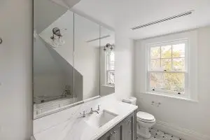 custom mirror cut to size in a bathroom in Daylesford